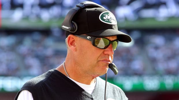 New York Jets head coach Rex Ryan on sideline